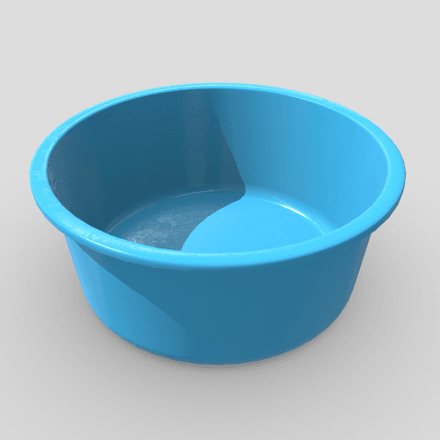 Plastic Wash Basin - low poly PBR 3d model