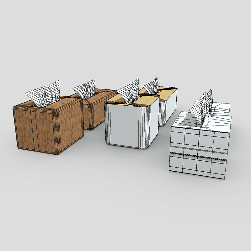 Tissue Box Pack - low poly PBR 3d model
