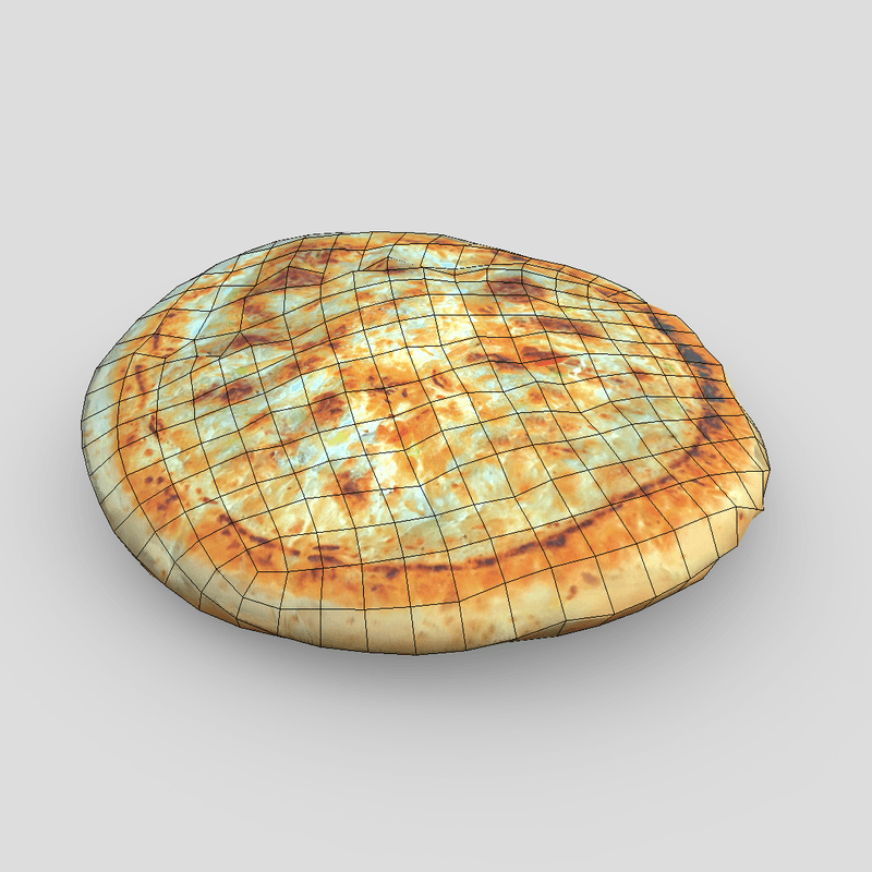 Flatbread 3 - low poly PBR 3d model