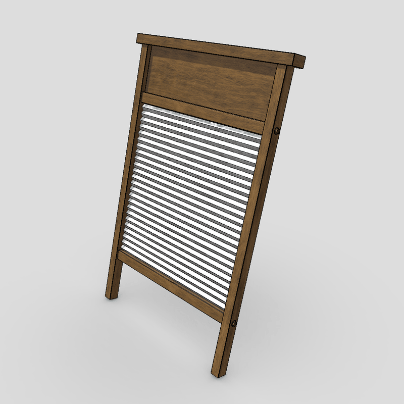 Washboard - low poly PBR 3d model