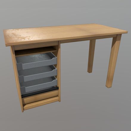 Desk - low poly PBR 3D Model