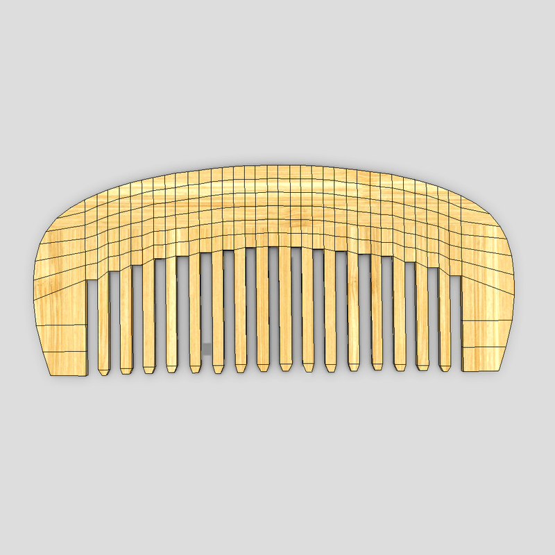 CC0 - Hair Comb 6 - low poly PBR 3d model
