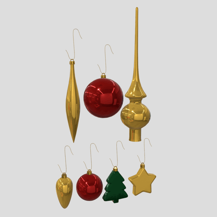 Christmas Bauble Pack - low poly PBR 3d model