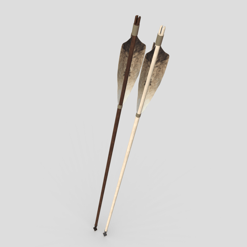 Wooden Arrow 1 - low poly PBR 3d model