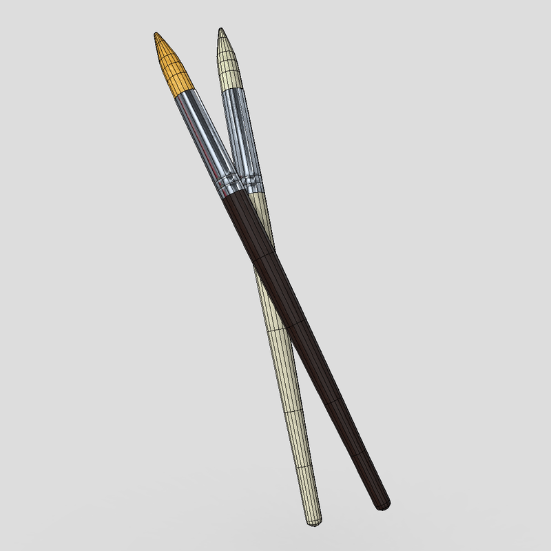 Paint Brush 4 - low poly PBR 3d model