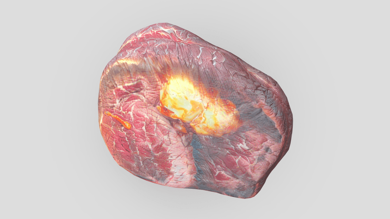 CC0 - Well Done Cooked Steak - low poly PBR 3d model