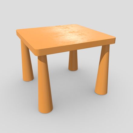 CC0 - Table 6 - low poly PBR 3d model