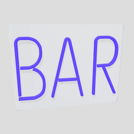 Neon Sign Bar - low poly PBR 3d model