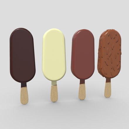 Popsicle Pack - low poly PBR 3d model