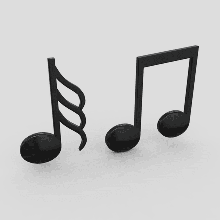 Musical Note 3 - low poly PBR 3d model