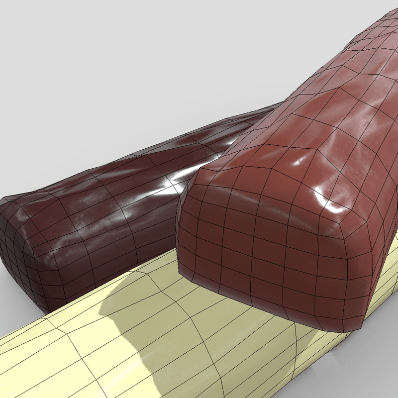 Chocolate Bar 3 - low poly PBR 3d model