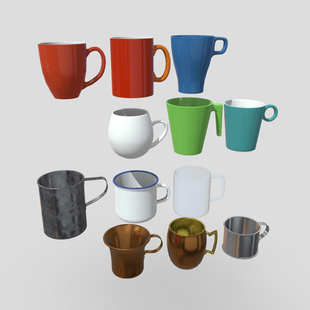 Mug Big Pack - low poly PBR 3d model