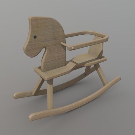 Rocking Horse - low poly PBR 3d model