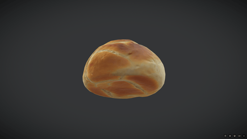 Bread Roll 2 - low poly PBR 3d model