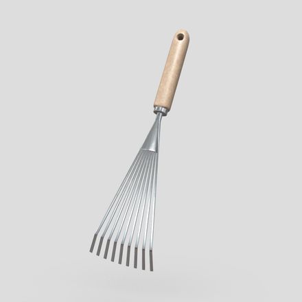 Hand Rake 2 - low poly PBR 3d model