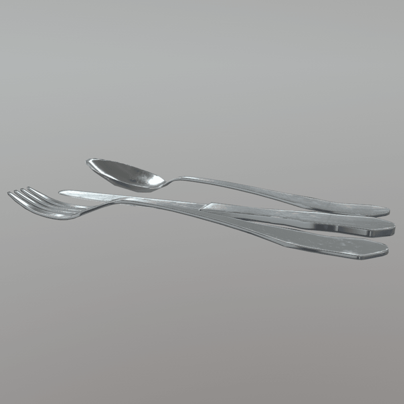 CC0 - Cutlery - low poly PBR 3d model