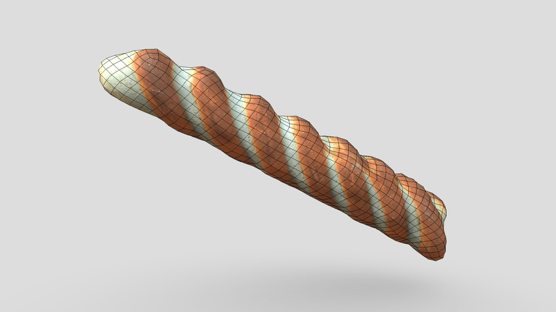 CC0 - Baguette - low poly PBR 3d model