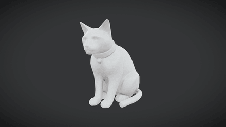 Cat Statue - low poly PBR 3d model