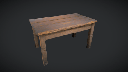 Decayed Wooden Table - low poly PBR 3d model