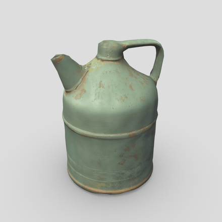 Rusty Oil Can - low poly PBR 3d model