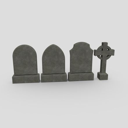 Tombstone Pack - low poly PBR 3d model