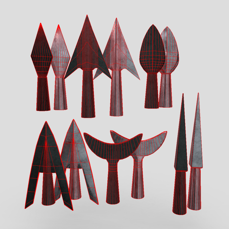 Arrowhead Pack - low poly PBR 3d model