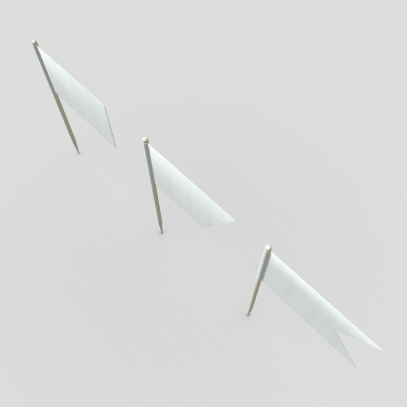 Tooth Pick Flags - low poly PBR 3d model