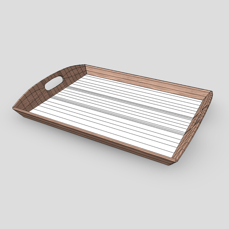 Tray 4 - low poly PBR 3d model