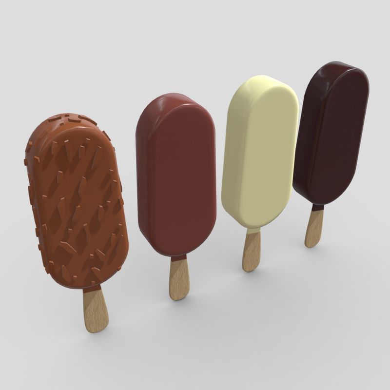 Popsicle Pack - low poly PBR 3d model