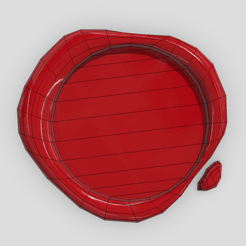 Wax Seal 3 - low poly PBR 3d model