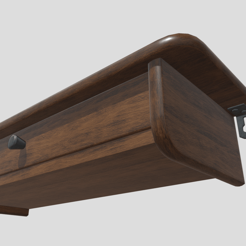 Wall Shelf 2 With Drawer - low poly PBR 3d model