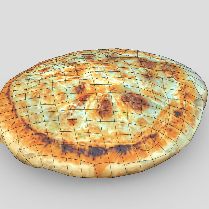 Flatbread 3 - low poly PBR 3d model