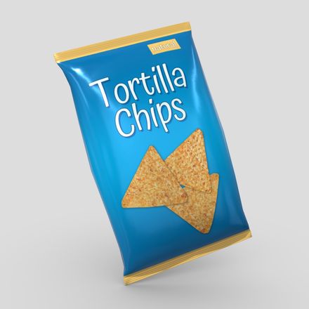 Tortilla Chips Bag - low poly PBR 3d model