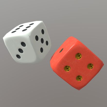 Dice - low poly PBR 3d model