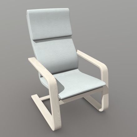 Armchair - low poly PBR 3d model