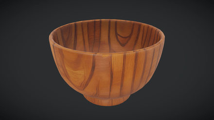 Wooden Bowl - low poly PBR 3d model