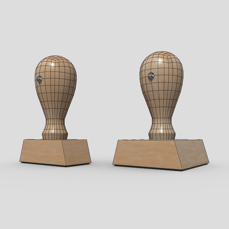 Rubber Stamp - low poly PBR 3d model
