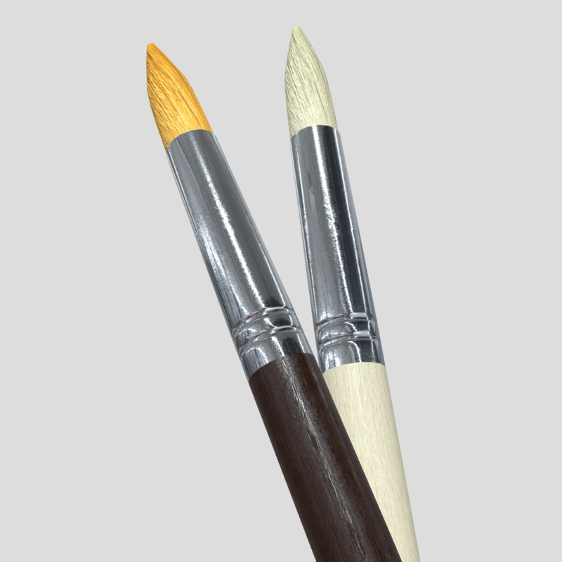 Paint Brush 4 - low poly PBR 3d model