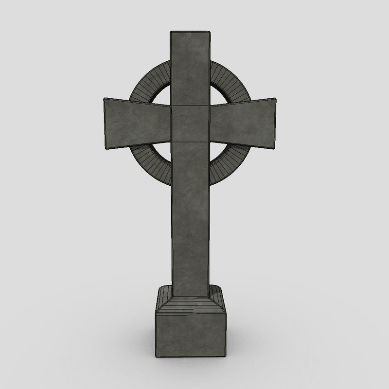 Tombstone Cross - low poly PBR 3d model