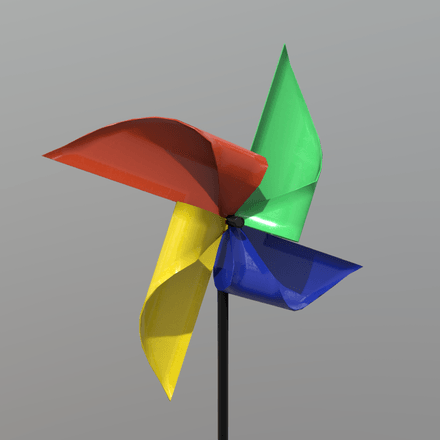 CC0 - Pinwheel - low poly PBR 3d model