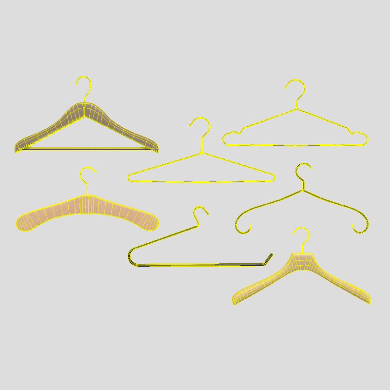 Hanger Pack - low poly PBR 3d model