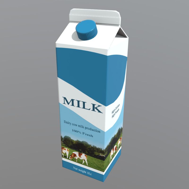 CC0 - Milk Carton - low poly PBR 3d model