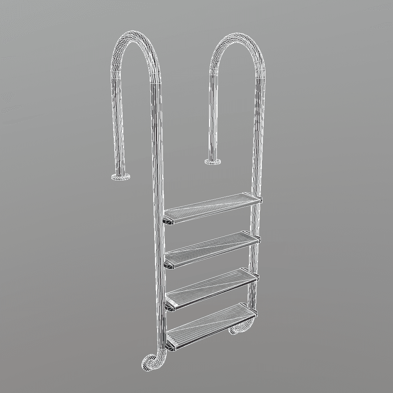 Pool Ladder - low poly PBR 3d model