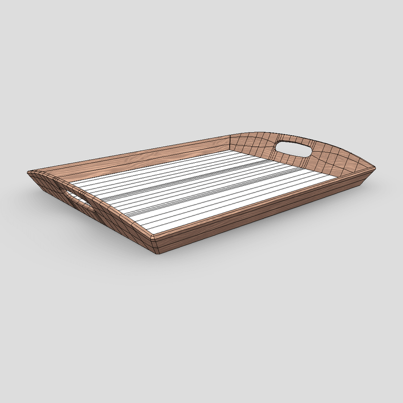 Tray 4 - low poly PBR 3d model
