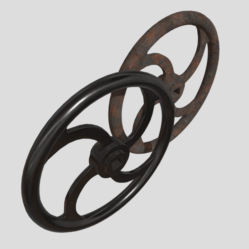 Crank Wheel - low poly PBR 3d model