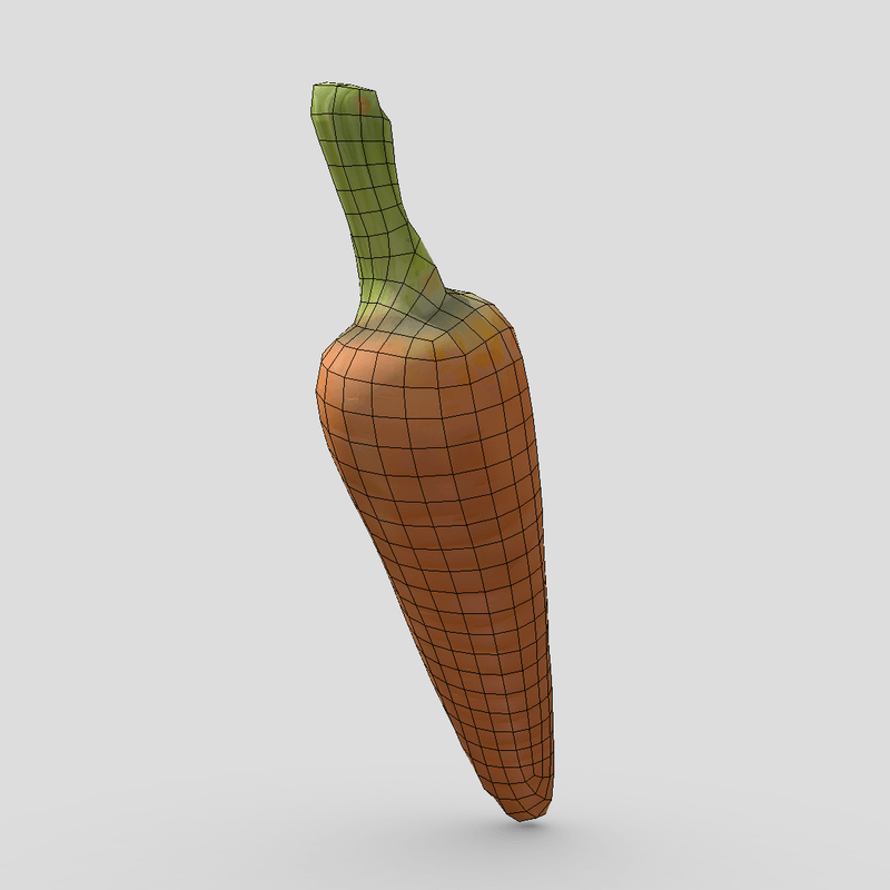Carrot - low poly PBR 3d model
