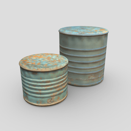 Rusty Tin Can - low poly PBR 3d model