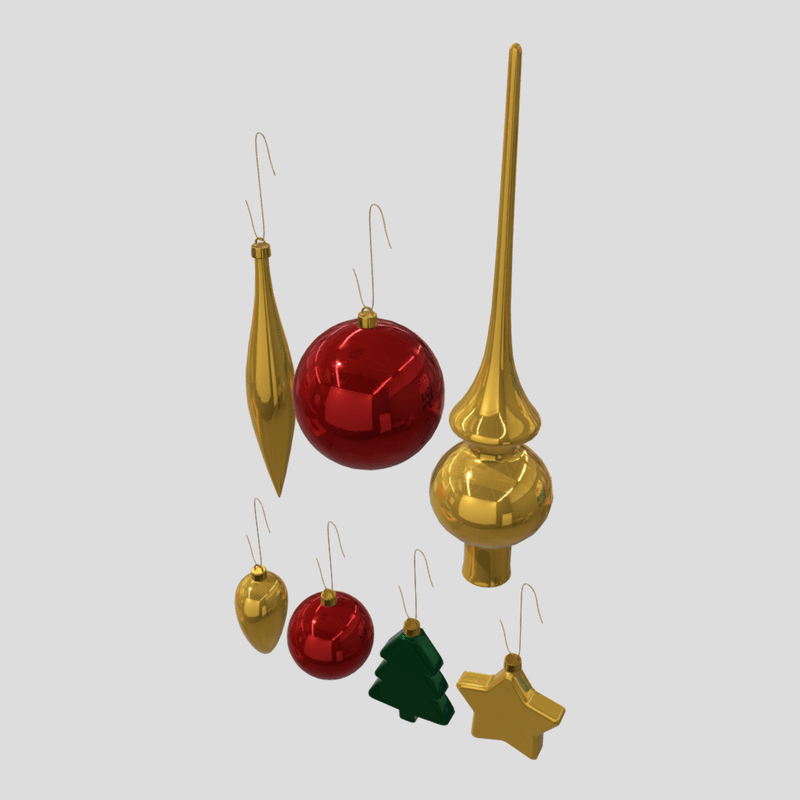 Christmas Bauble Pack - low poly PBR 3d model