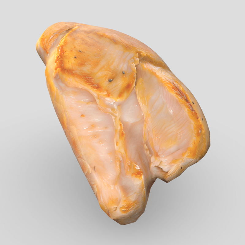 CC0 - Cooked Chicken Breast - low poly PBR 3d model