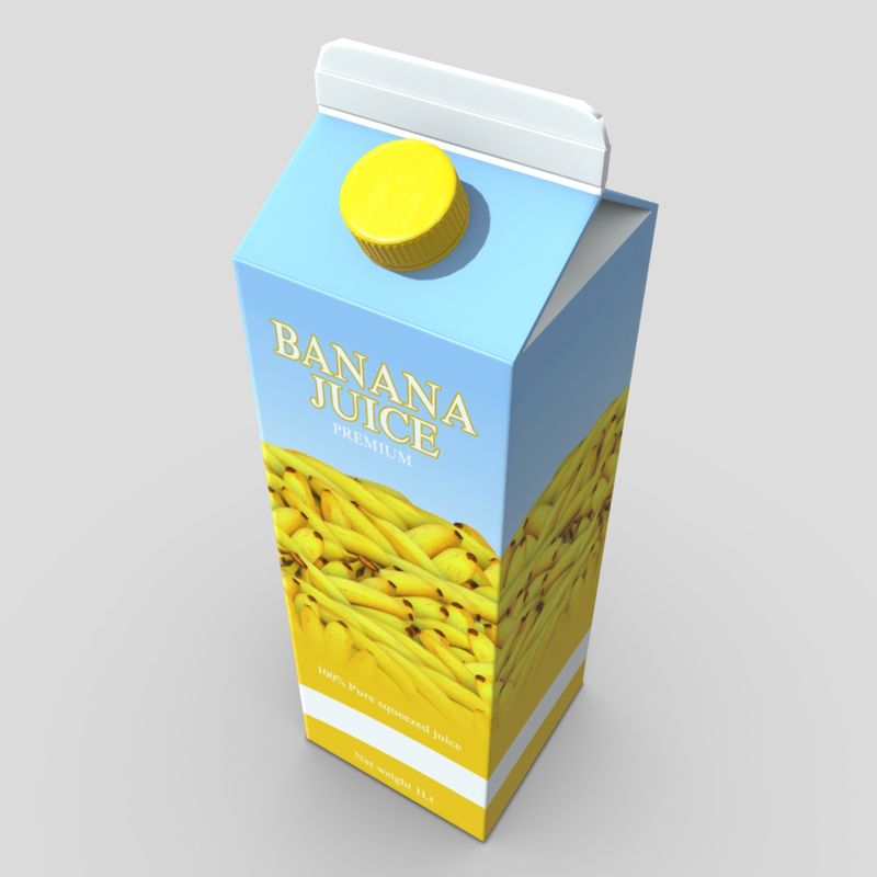 Banana Juice - low poly PBR 3d model